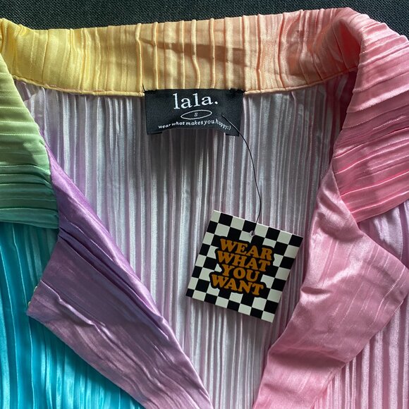 NWT Dressed in LALA Rainbow Dream Long Sleeve Plissé Set, Size S - Picture 6 of 16